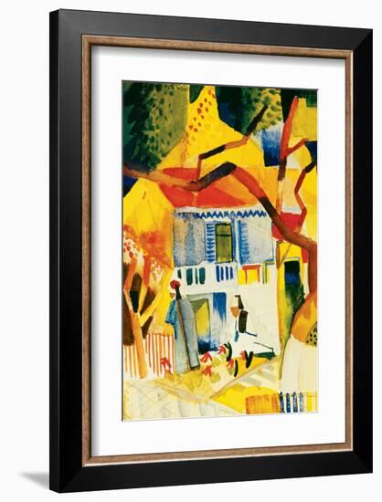 Inner Court of the Country House in St-Germain, 1914-Auguste Macke-Framed Premium Giclee Print