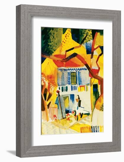 Inner Court of the Country House in St-Germain, 1914-Auguste Macke-Framed Premium Giclee Print