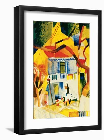 Inner Court of the Country House in St-Germain, 1914-Auguste Macke-Framed Premium Giclee Print