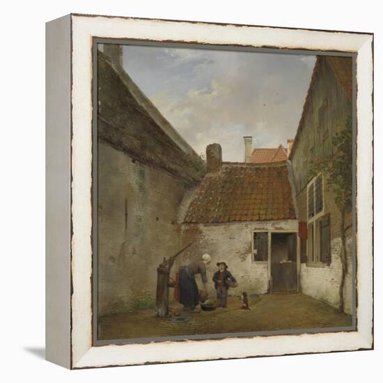 Inner Courtyard, Andreas Schelfhout-Andreas Schelfhout-Framed Stretched Canvas