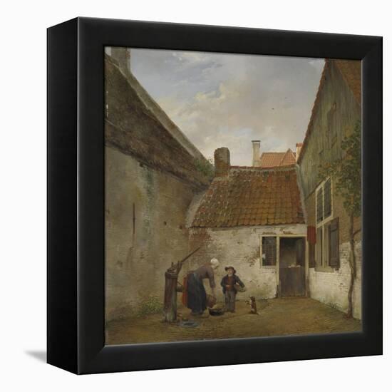 Inner Courtyard, Andreas Schelfhout-Andreas Schelfhout-Framed Stretched Canvas