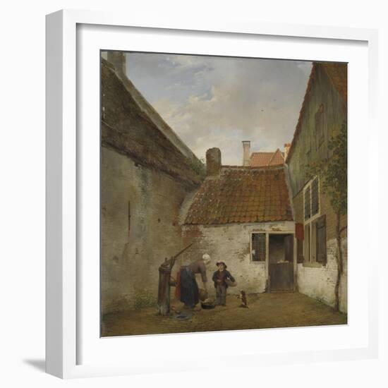 Inner Courtyard, Andreas Schelfhout-Andreas Schelfhout-Framed Art Print