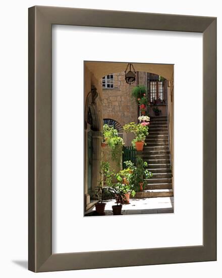 Inner Courtyard in the Old Town of Orvieto with Souvenir Shop, Orvieto, Italy-null-Framed Art Print