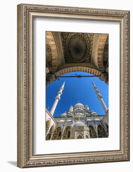 Inner Courtyard Low Angle View of Yeni Cami or New Mosque, Istanbul, Turkey-Stefano Politi Markovina-Framed Photographic Print