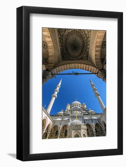 Inner Courtyard Low Angle View of Yeni Cami or New Mosque, Istanbul, Turkey-Stefano Politi Markovina-Framed Photographic Print