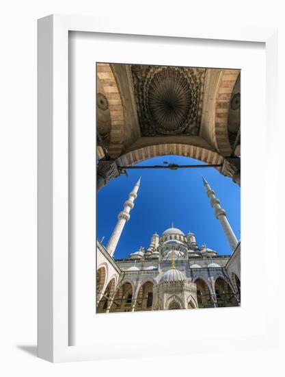Inner Courtyard Low Angle View of Yeni Cami or New Mosque, Istanbul, Turkey-Stefano Politi Markovina-Framed Photographic Print