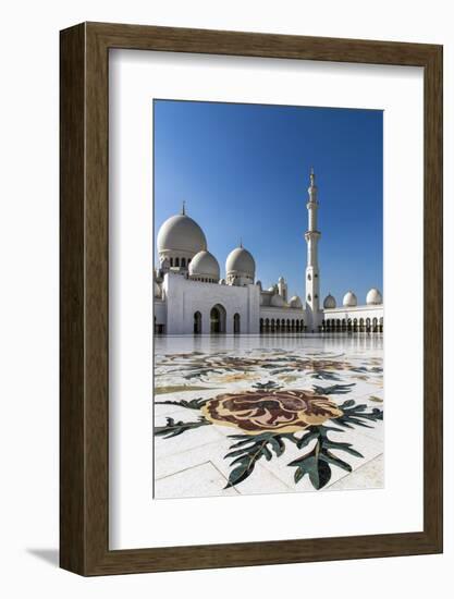 Inner courtyard of Sheikh Zayed Mosque, Abu Dhabi, United Arab Emirates-Stefano Politi Markovina-Framed Photographic Print