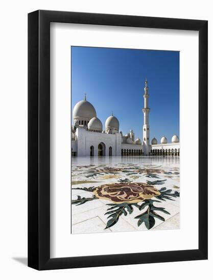 Inner courtyard of Sheikh Zayed Mosque, Abu Dhabi, United Arab Emirates-Stefano Politi Markovina-Framed Photographic Print