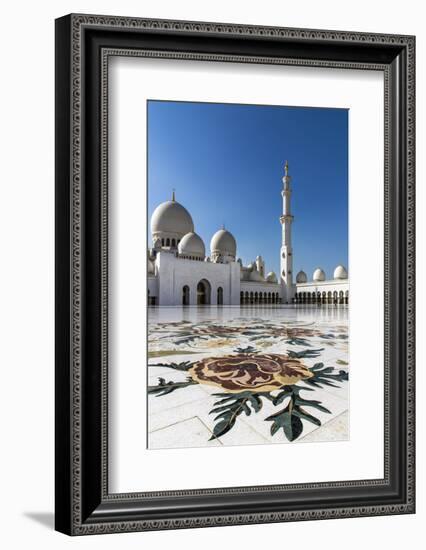 Inner courtyard of Sheikh Zayed Mosque, Abu Dhabi, United Arab Emirates-Stefano Politi Markovina-Framed Photographic Print