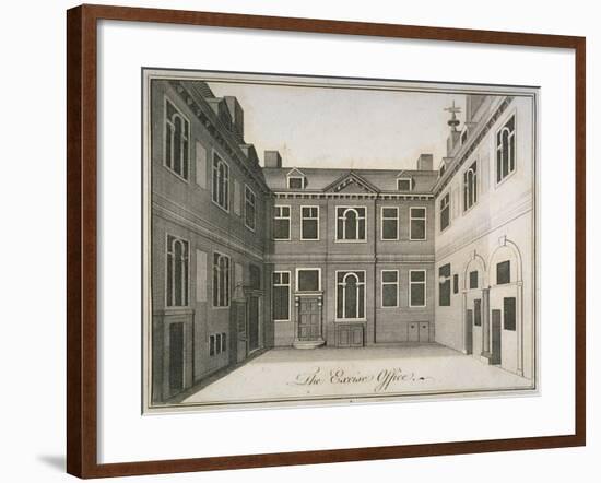 Inner Courtyard of the Excise Office, Old Broad Street, City of London, 1800-null-Framed Giclee Print
