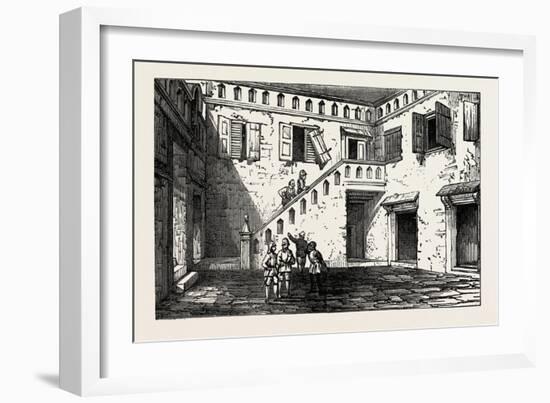 Inner Courtyard of the King of Ashantee's Palace-null-Framed Giclee Print