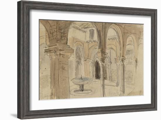 Inner Courtyard of the Monastery of Seville, May 1832-Eugene Delacroix-Framed Giclee Print