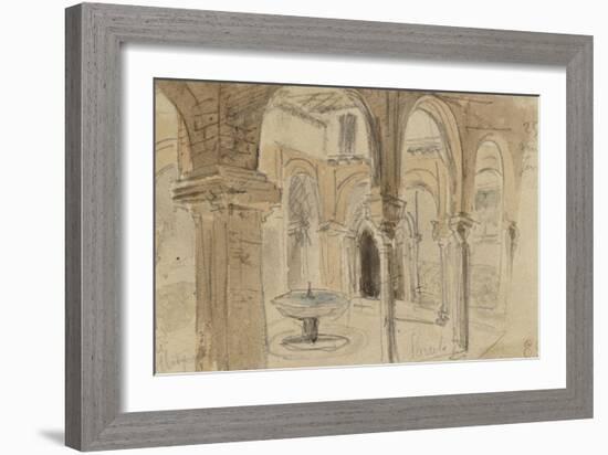 Inner Courtyard of the Monastery of Seville, May 1832-Eugene Delacroix-Framed Giclee Print