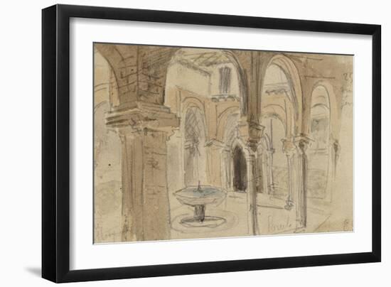 Inner Courtyard of the Monastery of Seville, May 1832-Eugene Delacroix-Framed Giclee Print