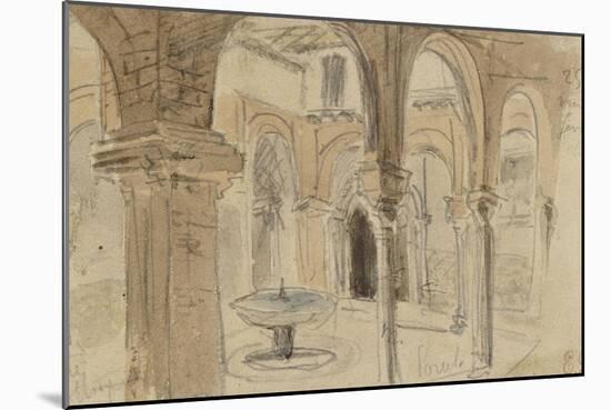 Inner Courtyard of the Monastery of Seville, May 1832-Eugene Delacroix-Mounted Giclee Print