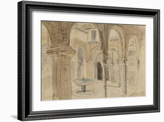 Inner Courtyard of the Monastery of Seville, May 1832-Eugene Delacroix-Framed Giclee Print