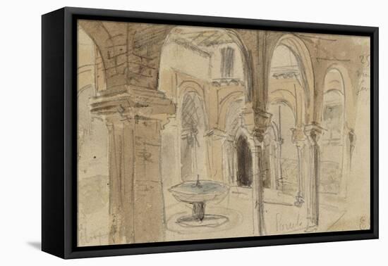 Inner Courtyard of the Monastery of Seville, May 1832-Eugene Delacroix-Framed Premier Image Canvas