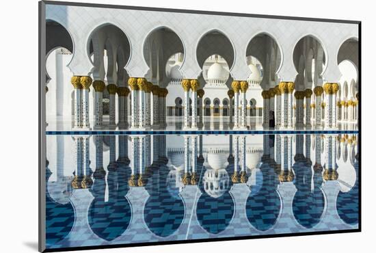 Inner courtyard of the Sheikh Zayed Mosque, Abu Dhabi, United Arab Emirates-Stefano Politi Markovina-Mounted Photographic Print