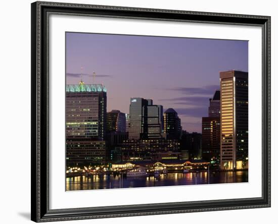 Inner Harbor at Dusk, Baltimore, Maryland-Jim Schwabel-Framed Photographic Print