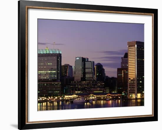 Inner Harbor at Dusk, Baltimore, Maryland-Jim Schwabel-Framed Photographic Print