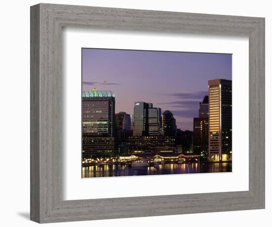 Inner Harbor at Dusk, Baltimore, Maryland-Jim Schwabel-Framed Photographic Print