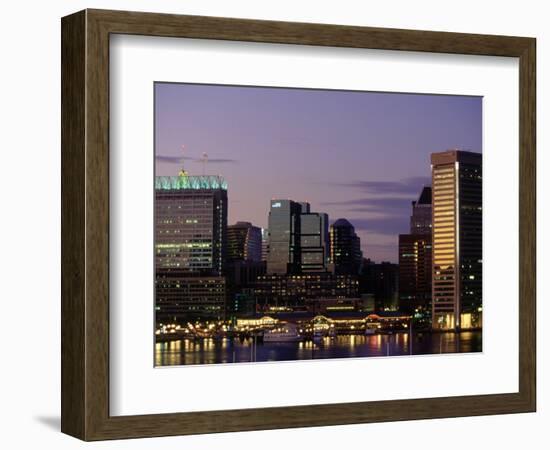 Inner Harbor at Dusk, Baltimore, Maryland-Jim Schwabel-Framed Photographic Print