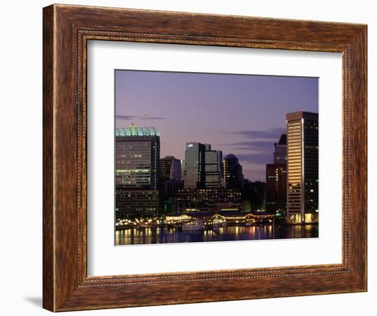 Inner Harbor at Dusk, Baltimore, Maryland-Jim Schwabel-Framed Photographic Print