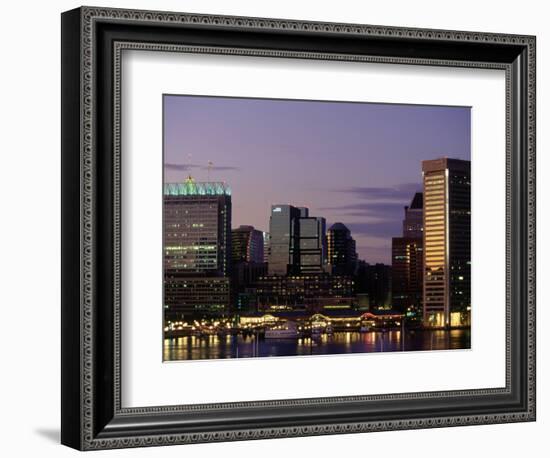 Inner Harbor at Dusk, Baltimore, Maryland-Jim Schwabel-Framed Photographic Print