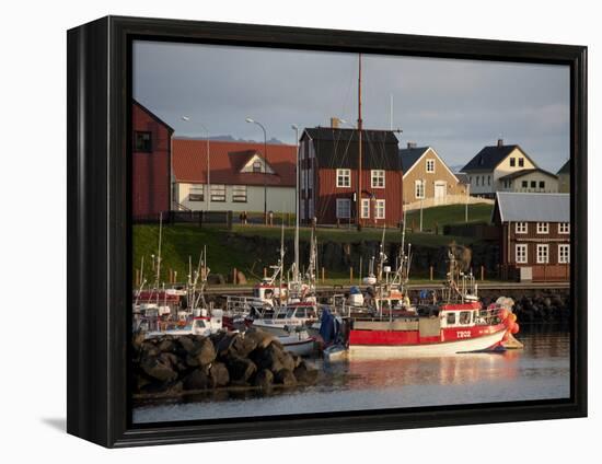 Inner Harbor of Port of Stykkisholmur, Iceland-Dave Bartruff-Framed Premier Image Canvas