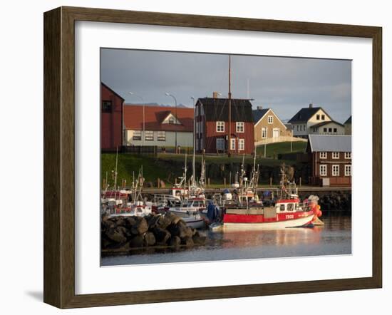 Inner Harbor of Port of Stykkisholmur, Iceland-Dave Bartruff-Framed Photographic Print