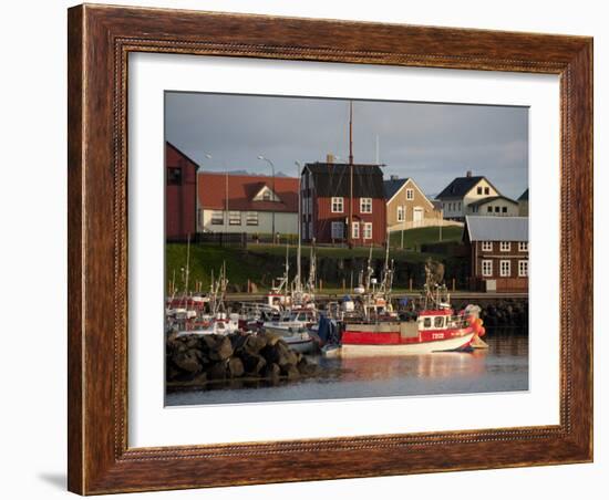 Inner Harbor of Port of Stykkisholmur, Iceland-Dave Bartruff-Framed Photographic Print