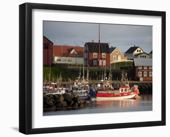 Inner Harbor of Port of Stykkisholmur, Iceland-Dave Bartruff-Framed Photographic Print