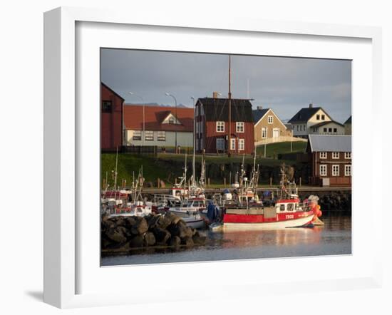 Inner Harbor of Port of Stykkisholmur, Iceland-Dave Bartruff-Framed Photographic Print