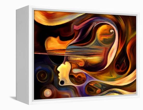 Inner Melody Series. Abstract Design Made of Colorful Human and Musical Shapes on the Subject of Sp-agsandrew-Framed Stretched Canvas