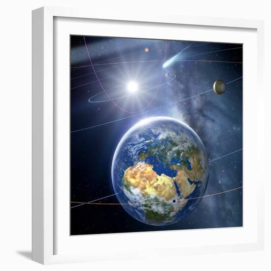 Inner Solar System, Artwork-Detlev Van Ravenswaay-Framed Premium Photographic Print