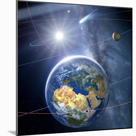 Inner Solar System, Artwork-Detlev Van Ravenswaay-Mounted Premium Photographic Print