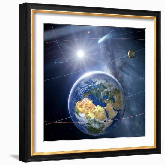 Inner Solar System, Artwork-Detlev Van Ravenswaay-Framed Premium Photographic Print