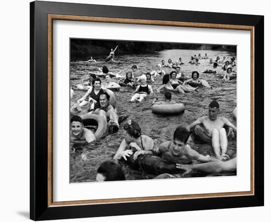 Inner Tube Floating Party on the Apple River-Alfred Eisenstaedt-Framed Photographic Print