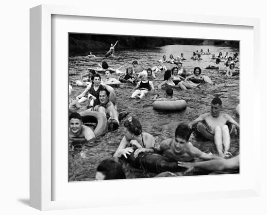 Inner Tube Floating Party on the Apple River-Alfred Eisenstaedt-Framed Photographic Print