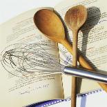 Whisk and Wooden Spoons on Recipe Book-Innerhofer Photodes-Photographic Print