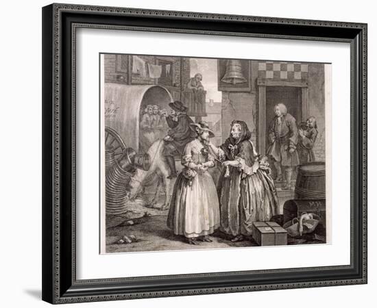 Innocence Betrayed, or the Journey to London, Plate I of the Harlot's Progress, 1732-William Hogarth-Framed Giclee Print