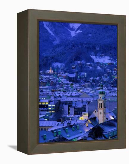 Innsbruck at Night, Austria-Walter Bibikow-Framed Premier Image Canvas