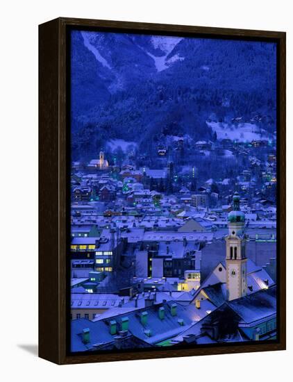 Innsbruck at Night, Austria-Walter Bibikow-Framed Premier Image Canvas