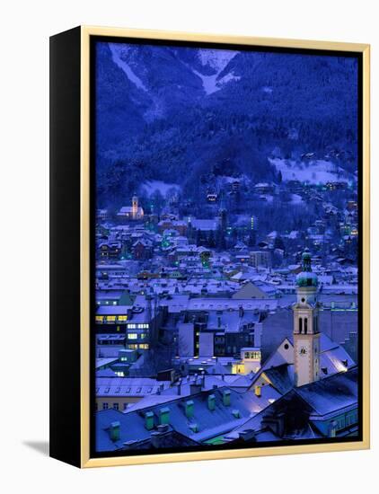 Innsbruck at Night, Austria-Walter Bibikow-Framed Premier Image Canvas