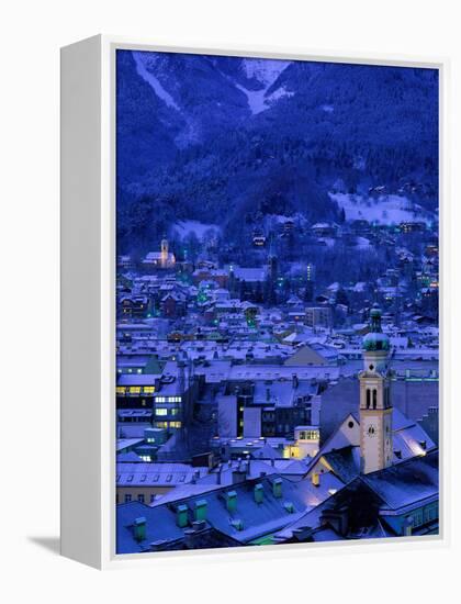 Innsbruck at Night, Austria-Walter Bibikow-Framed Premier Image Canvas