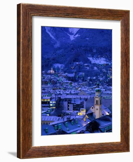 Innsbruck at Night, Austria-Walter Bibikow-Framed Photographic Print