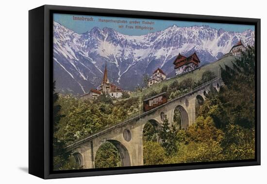 Innsbruck - Funicular Railway and Viaduct. Postcard Sent in 1913-Austrian Photographer-Framed Premier Image Canvas