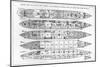 Inquiry in the Loss of the Titanic: Cross Sections of the Ship (Engraving) (B/W Photo)-English-Mounted Giclee Print
