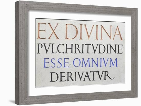 Inscription 'Ex Divina Pulchritudine'-Eric Gill-Framed Giclee Print