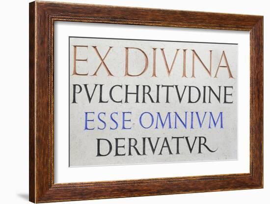 Inscription 'Ex Divina Pulchritudine'-Eric Gill-Framed Giclee Print